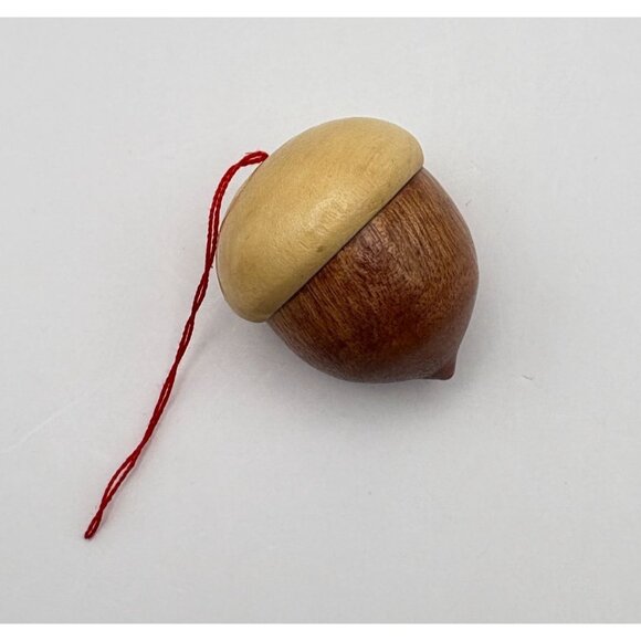 Vintage Wooden Acorn Christmas Tree Ornament Nature Rustic Nut - Picture 6 of 6